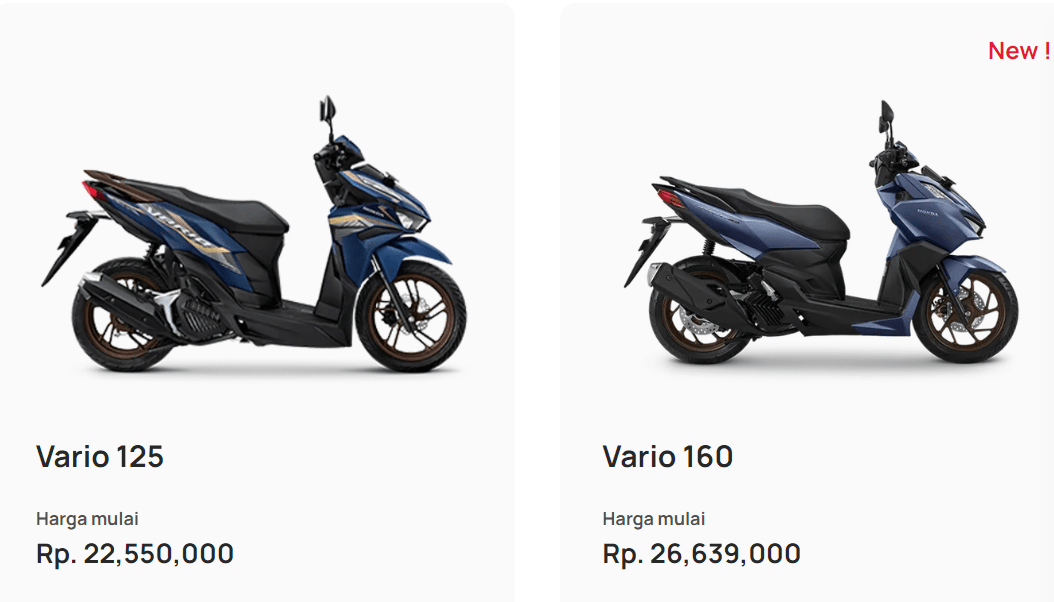 Perbandingan Honda Vario 125 dan Vario 160 2024