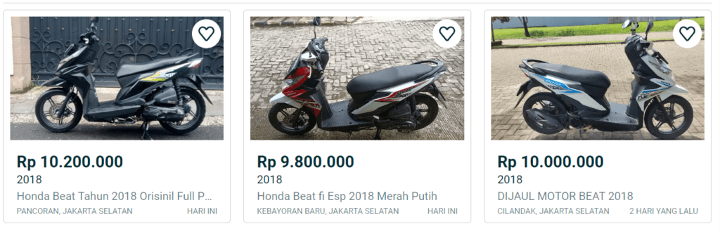 harga beat 2018